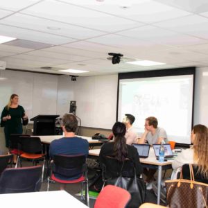 People in a storyboarding workshop